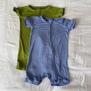 Lot of 2! Slate Blue & Avocado Shorty Zippy 6-12 month